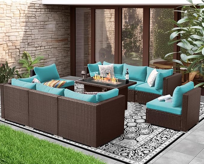 NICESOUL 9 Piece Large Outdoor Patio Furniture Set - Image 2