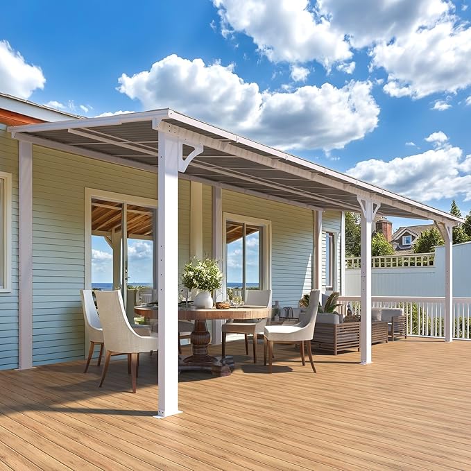 AECOJOY 20' x 8' White Outdoor Gazebo by AECOJOY