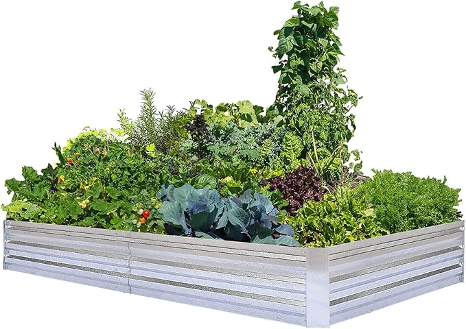 Galvanized Raised Garden Beds for Vegetables Large Metal Planter Box Steel Kit by FOYUEE