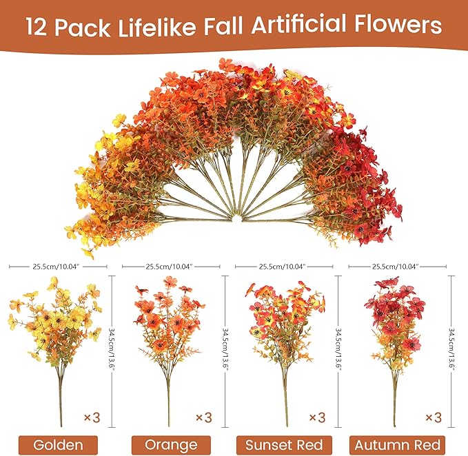 Artificial Fall Flowers for Decoration Fake Flowers Outdoor Artificial Plants - Image 5