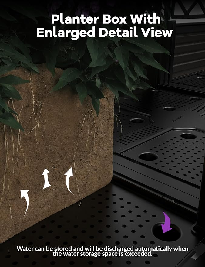 4 PCS Raised Garden Bed with Trellis, Outdoor Vertical Garden with Privacy - Image 5