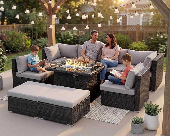 NICESOUL 29.3'' High Back Outdoor Patio Conversation Set - Image 3
