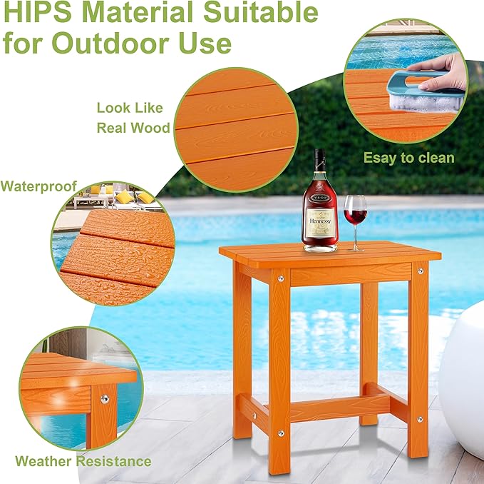 Y&M Outdoor Side Table, HIPS Adirondack Small Single Table, Waterproof Square - Image 5