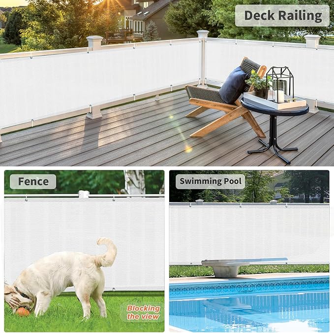 LOVE STORY Balcony Privacy Screen, 2.5'x7' Deck Shield Screen Fence Cover - Image 4