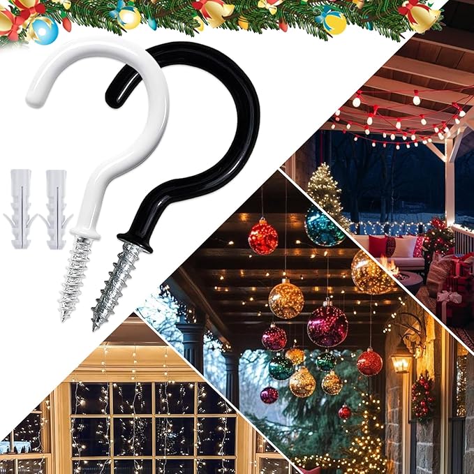 12 Pcs Ceiling Hooks for Hanging Plants, Utensils and Christmas String Lights - Image 5