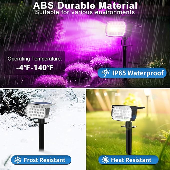 Solar Color Changing Spot Lights Outdoor Waterproof Colored RGB Solar Powered - Image 4