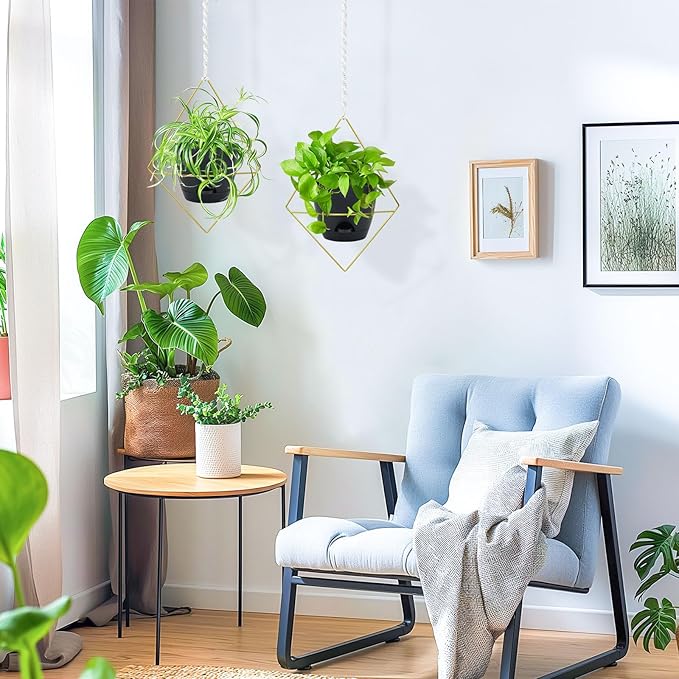 Hanging Planters for Indoor Plants, 2 Set Self Watering Hanging Flower Pots - Image 6