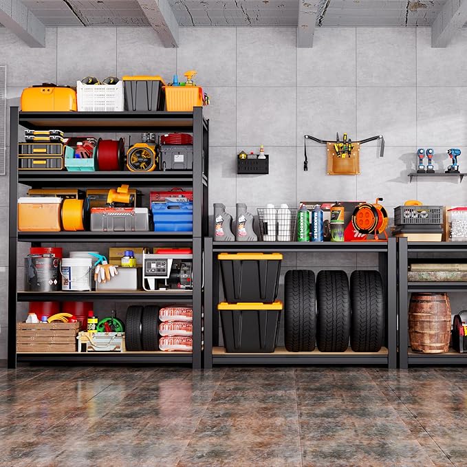 71"H Garage Shelving-5 Tier Garage Storage Shelves, Adjustable Heavy Duty Metal - Image 8