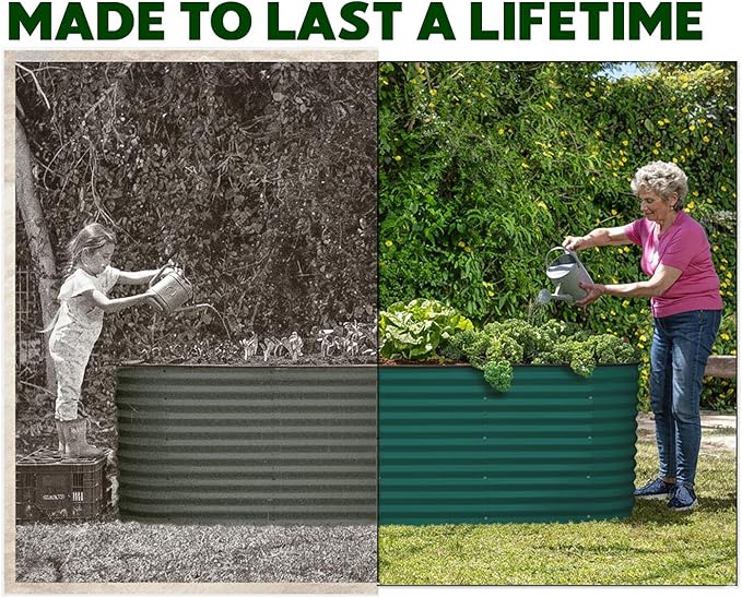 Plant & Plot Galvanized Raised Garden Beds Outdoor // 4×2×2 ft Planter Raised - Image 3