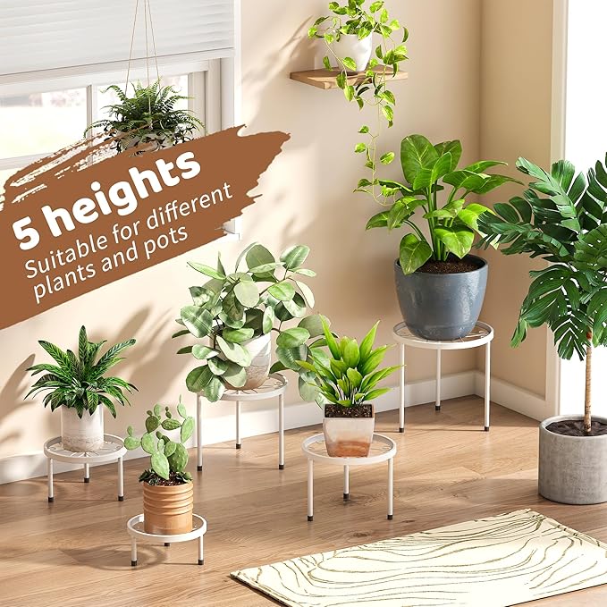 Plant Stand Indoor Outdoor 5 Pack Heavy Duty Metal Stand Multiple Plants - Image 4