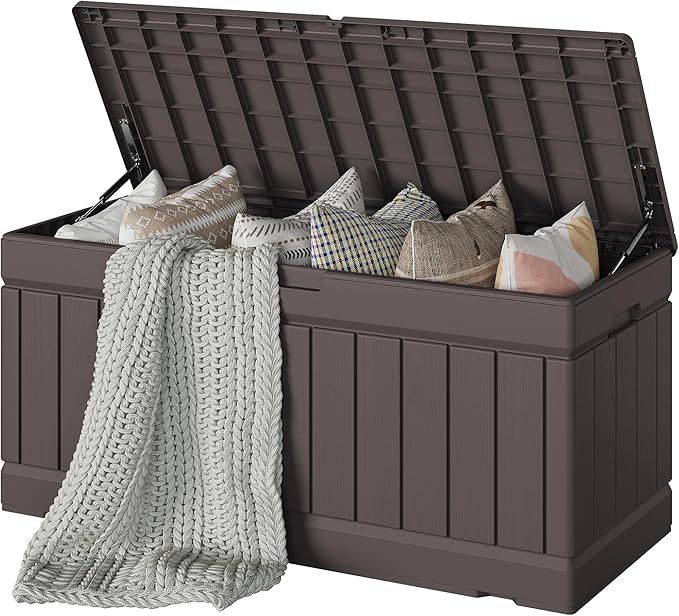 Devoko 78 Gallon Deck Box, Waterproof Resin Outdoor Storage Box by DEVOKO
