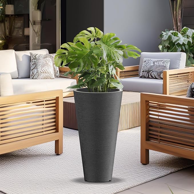 Kante Tall Round Planter Set of 2 - Image 8