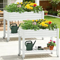 YITAHOME 43.3x17.7x34 in Elevated Garden Bed 2pcs, Outdoor Plastic Planter Box by YITAHOME