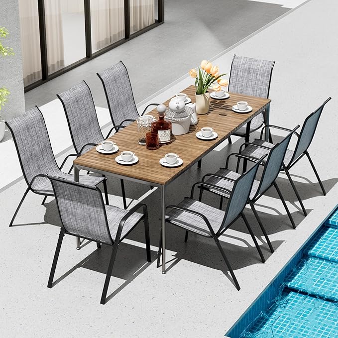 TLSUNNY Patio Chairs, Stackable Textilene Outdoor Dining Furniture - Image 2