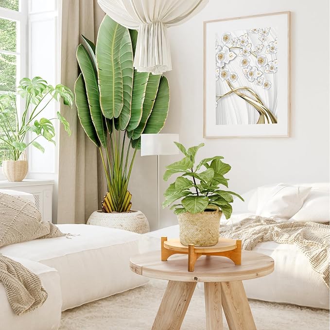 2 Pack Bamboo Plant Stand, Mid Century Modern Planter Stand, Detachable Flower - Image 9