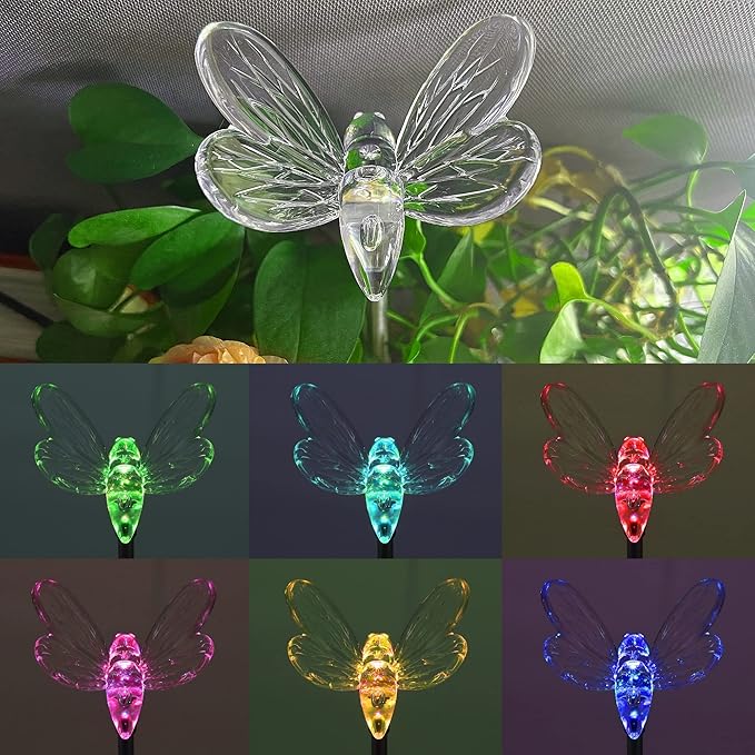 Glintoper 6 Pack Solar Garden Stake Lights Outdoor, Solar Butterfly Figurine - Image 8