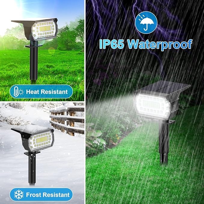 Solar Spot Lights Outdoor, Solar Lights Outdoor IP65 Waterproof, 3 Modes Solar - Image 6