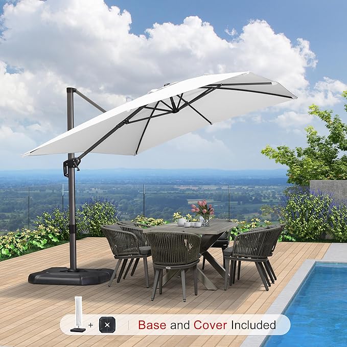 PURPLE LEAF 9'×11.5' Cantilever Patio Umbrella - Image 2