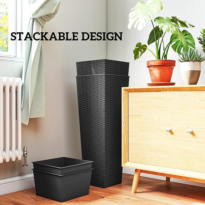 Outsunny 32 Inch Tall Planters for Outdoor Plants, Stackable Tapered Planters - Image 8