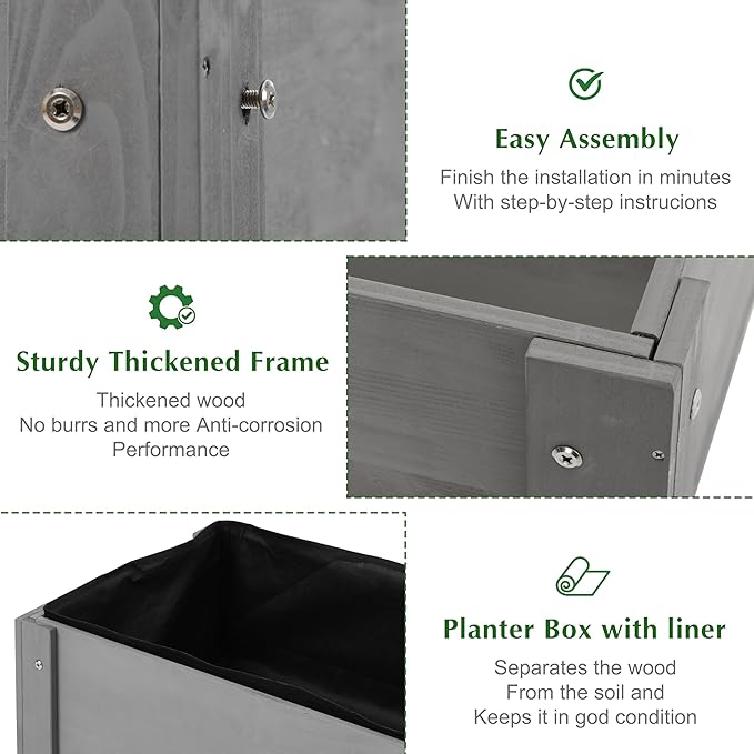 SoliWood Set of 2 Raised Garden Bed - Image 4