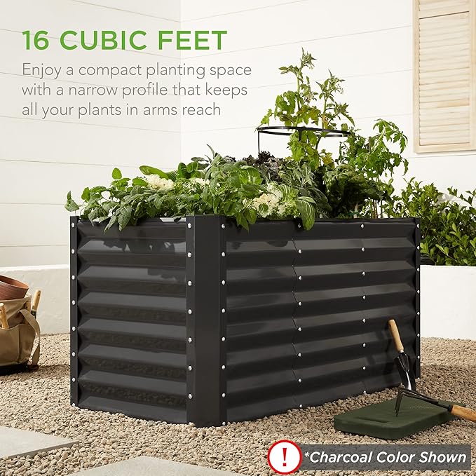 Best Choice Products 4x2x2ft Outdoor Metal Raised Garden Bed, Deep Root Planter - Image 6