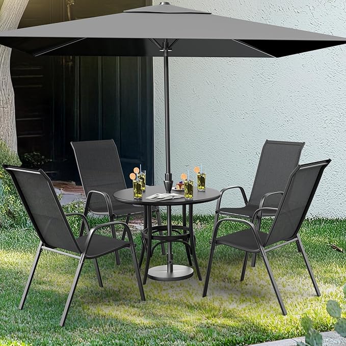 VINGLI Patio Chairs Set of 2 – Stackable Outdoor Dining Chairs - Image 8
