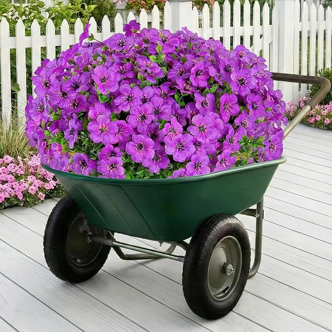 Artificial Flowers for Outdoor Indoor, Silk Flowers No Fade Fake Plastic - Image 3