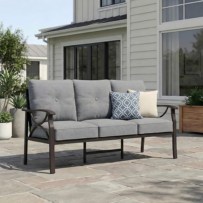 RoyalCraft Patio 3 Seats Sofa, All-Weather Outdoor Couch, Patio Furniture Sofa - Image 6