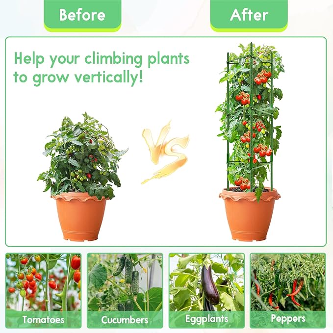 Riare 4 Pack 4 FT Tomato Cages for Garden- 48inches Heavy Duty Tomato Stakes - Image 6