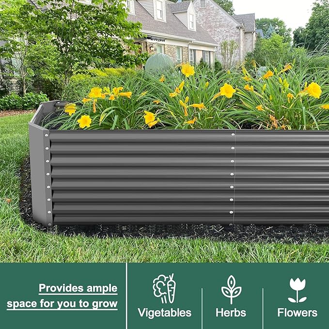 Land Guard 2 Pack 8×4×2ft Galvanized Raised Garden Bed Kit, Galvanized Planter - Image 4