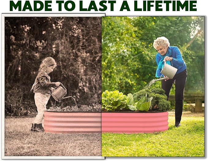 Plant & Plot Galvanized Raised Garden Beds Outdoor // 4×2×1 ft Planter Raised - Image 3