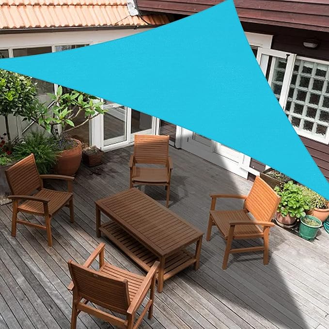 SUNLAX Custom Size 10'x18'x20.6' Turquoise Blue Sun Shade Sail Right Triangle - Image 6