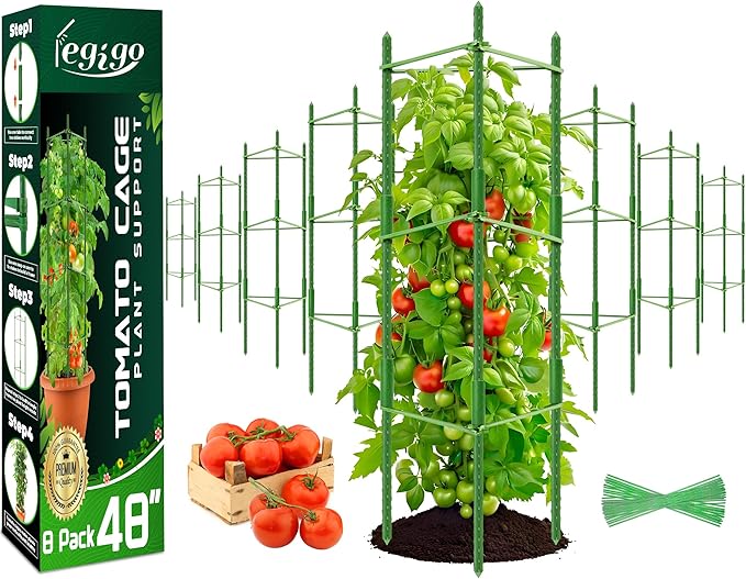 Legigo 8-Pack Tomato Cage for Garden Plant Support- Up to 48inch Garden Stakes by Legigo
