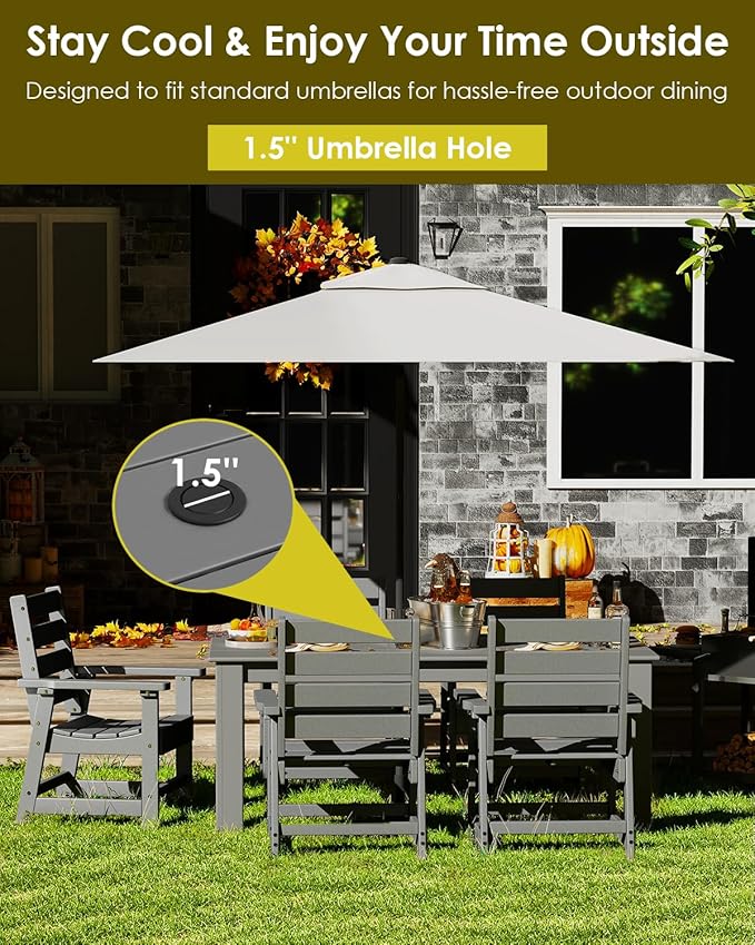 GREENVINES 7-Piece Outdoor Dining Set | HDPE | Patio Table and Chairs Sets - Image 5