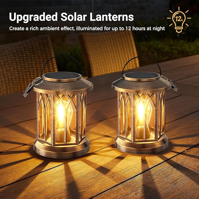 WdtPro Solar Lanterns Outdoor Lights, 6 Pack Bright Lanterns Outdoor Waterproof - Image 4