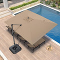 PURPLE LEAF 9' X 11.5' Patio Umbrella Outdoor Cantilever Rectangle Umbrella by PURPLELEAF