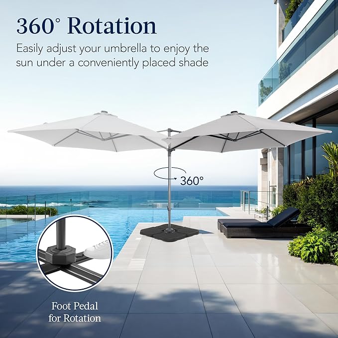 Best Choice Products 10ft Offset Cantilever Hanging Market Patio Umbrella - Image 3