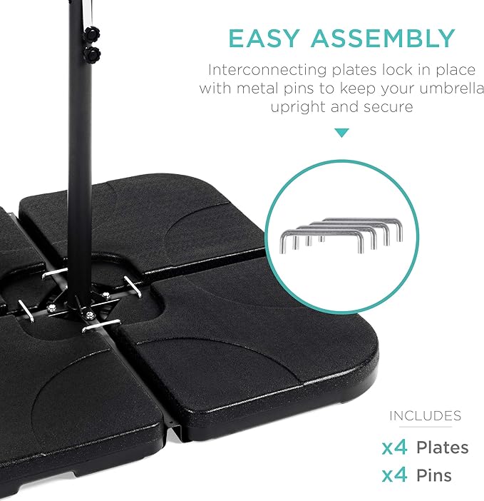 Best Choice Products 4-Piece 155lb Capacity Heavy-Duty Cantilever Offset Patio - Image 4