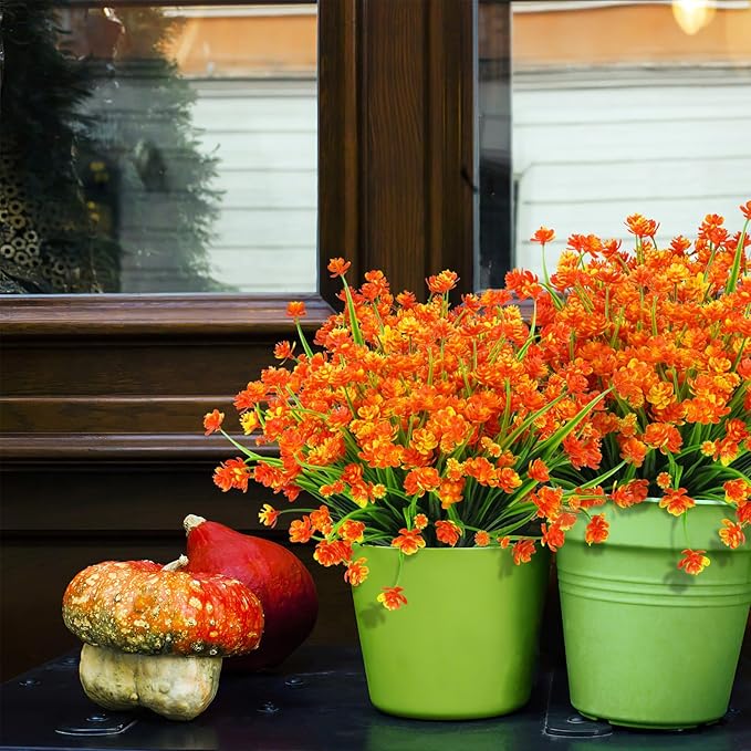 AGIRL 24 Bundles Artificial Fall Flowers Outdoor Indoor Decoration, Fake - Image 6
