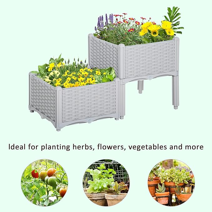 Outsunny 2 Piece Raised Garden Bed - Image 6
