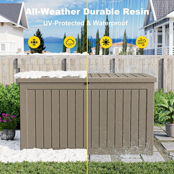 280 Gallon Outdoor Storage Box, Large Resin Deck Box - Image 7