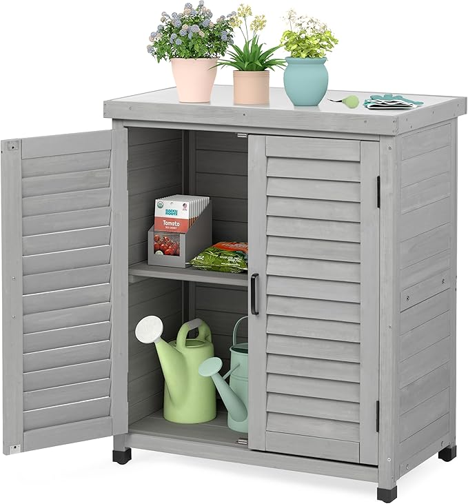 Outdoor Storage Cabinet & Potting Bench Table by OutdoorFurniture