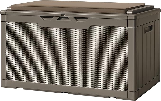 Greesum 100 Gallon Resin Deck Box Large Outdoor Storage by BuynowfromGreesum
