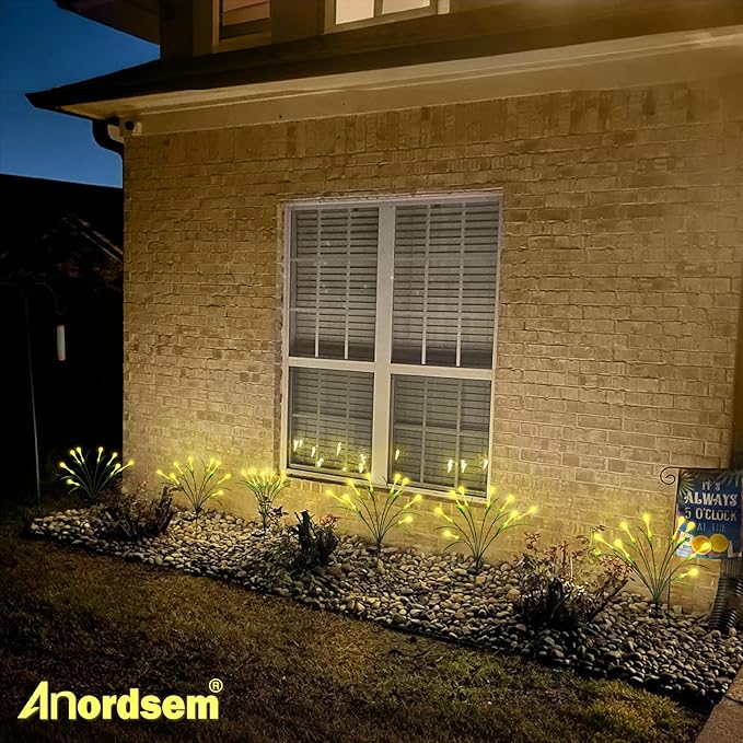 Anordsem Solar Garden Lights Outdoor: 8 Removable PVC Water Drop Light Head 4 - Image 6