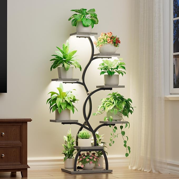 Plant Stand Indoor with Grow Light by EVAWOO