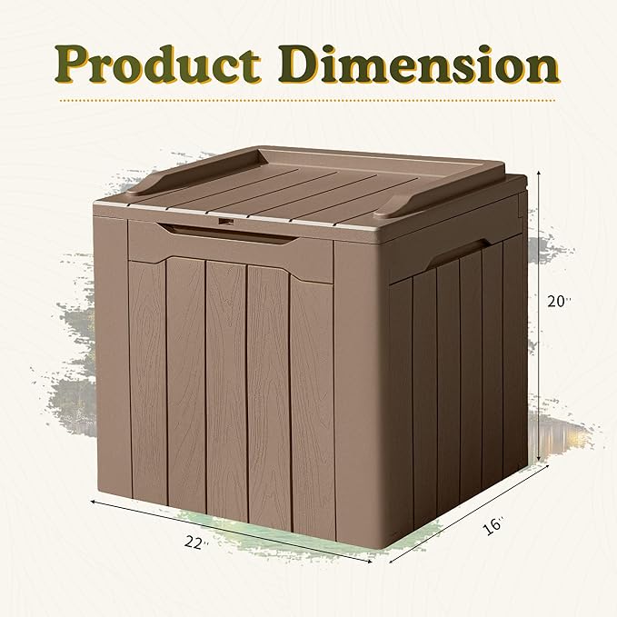 Devoko 31 Gallon Waterproof Outdoor Storage Box Resin Deck Box Lockable and UV - Image 6