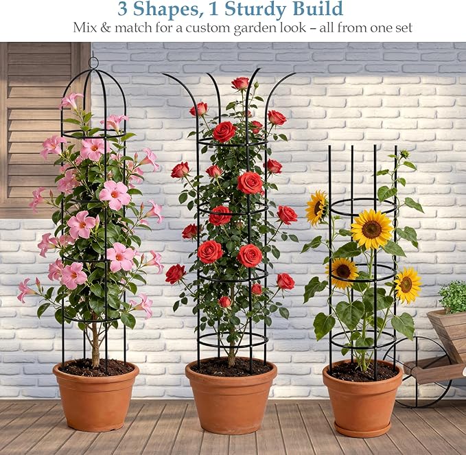 100% Metal 6.6ft Obelisk Trellis - Image 6
