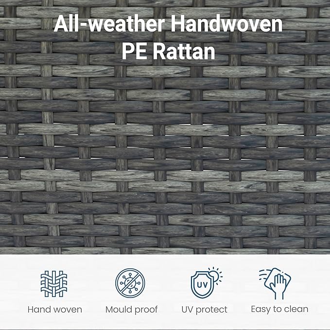 Wisteria Lane 5-Pieces Outdoor Patio Furniture Set, All Weather Wicker Rattan - Image 8