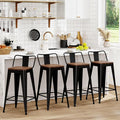 WENTMENT Metal Bar Stools Set of 4 Counter Height Barstools by WENTMENT