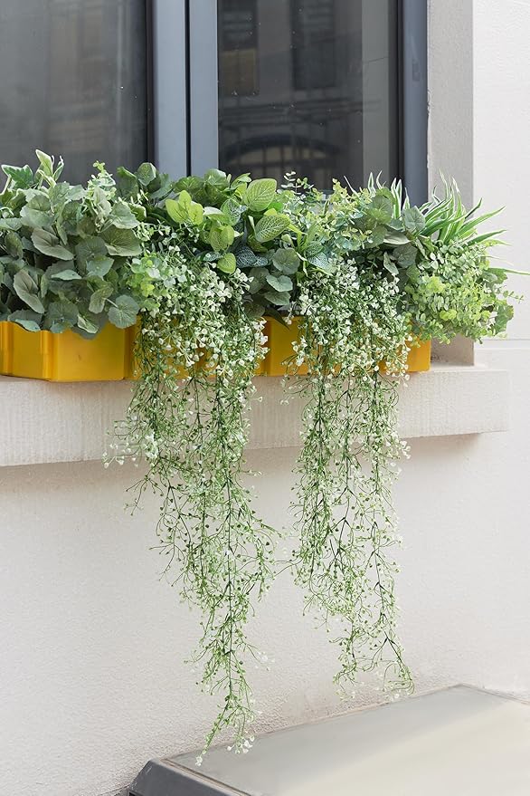 19Pcs Outdoor Artificial Boxwood UV Resistant Fake Stems Plants, Faux Plastic - Image 4
